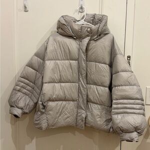 Like-new Frankie Shop Women’s Val Oversized Grey Down Puffer Jacket